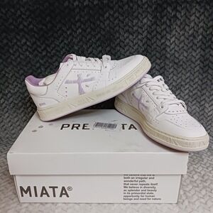 Premiata Quinnd Timeless Trainers Women's Sneakers Shoes White Purple Size 7.5